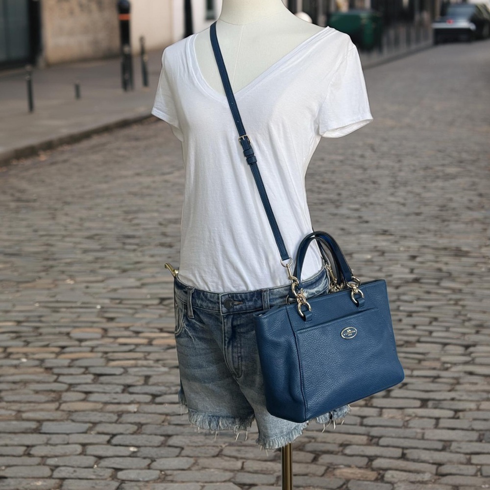 Authentic Coach Mini Ellis Blue Leather Satchel Crossbody Handbag - Picture 13 of 13